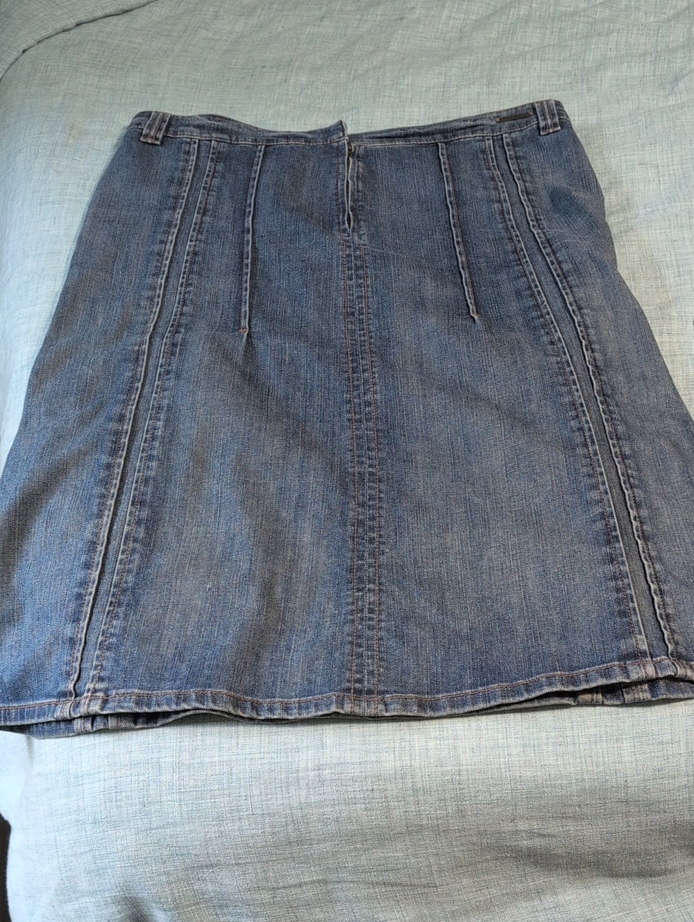 DKNY Paneled Denim Skirt - Blue